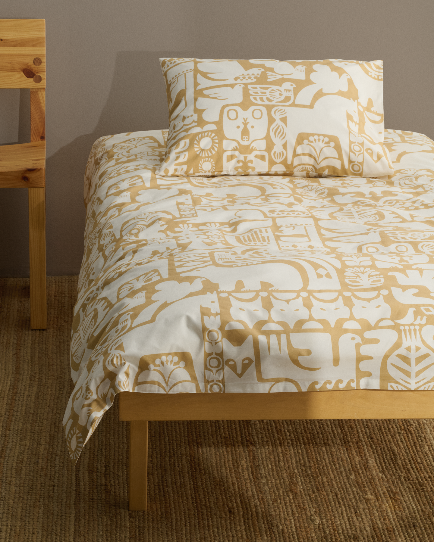 Marimekko Kanteleen kutsu pussilakanasetti 150x210 cm beige