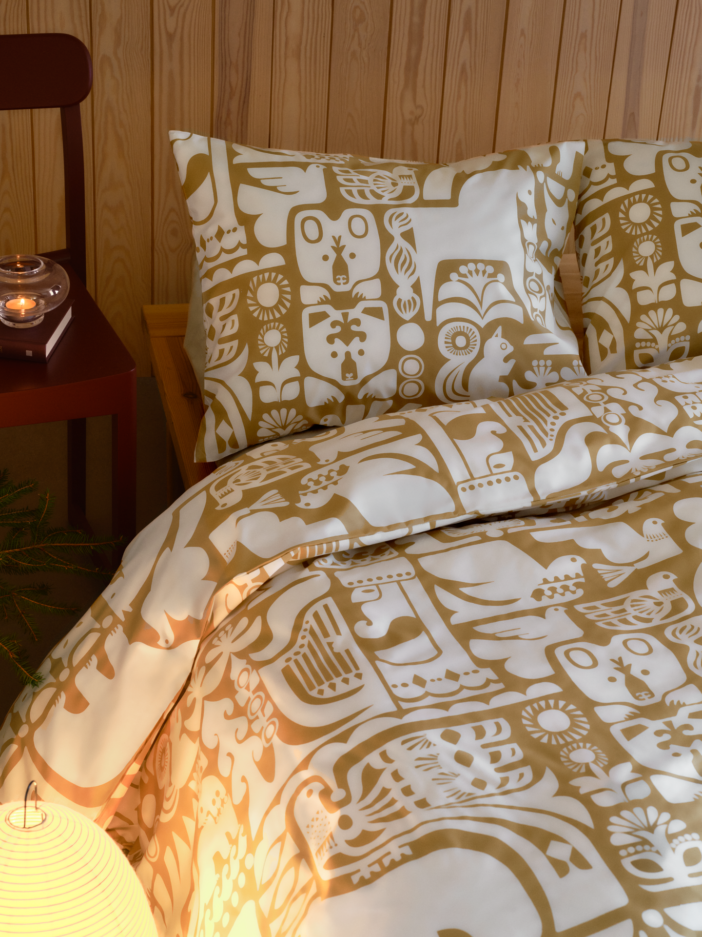 Marimekko Kanteleen kutsu pussilakanasetti 150x210 cm beige