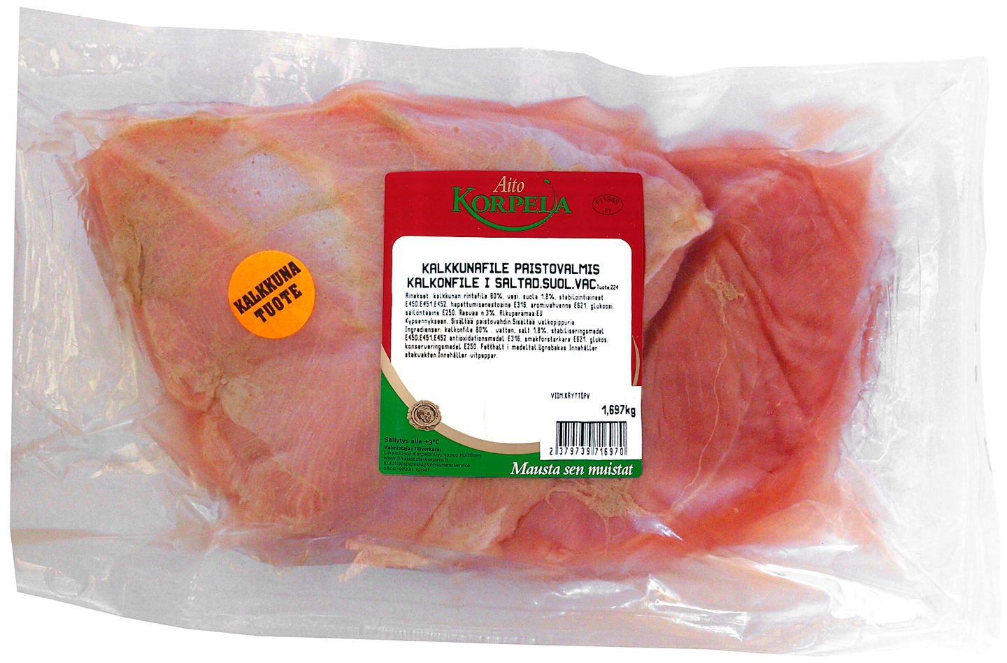 Korpelan kalkkunanfilee suolattu n. 1,5 kg paistovalmis