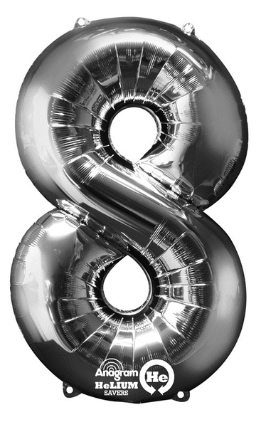 Folioilmapallo numero 8 hopea puhallettava