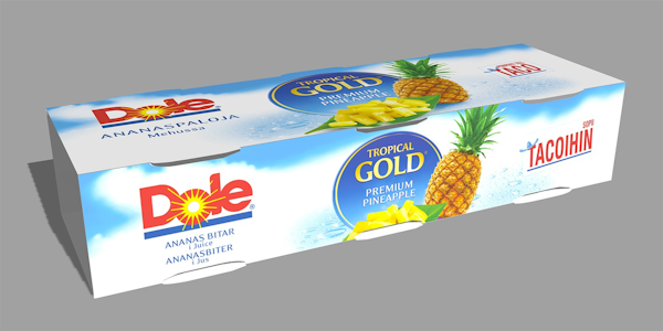 Dole Tropical Gold pizzaan ja tacoihin sopivia pieniä ananaspaloja omassa mehussa 3x227g/139g