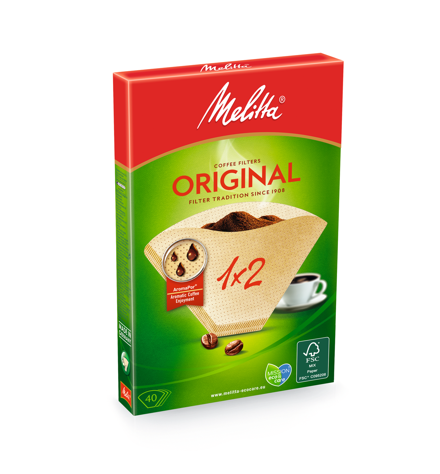 Melitta 1x2/40 ruskea suodatinpaperi