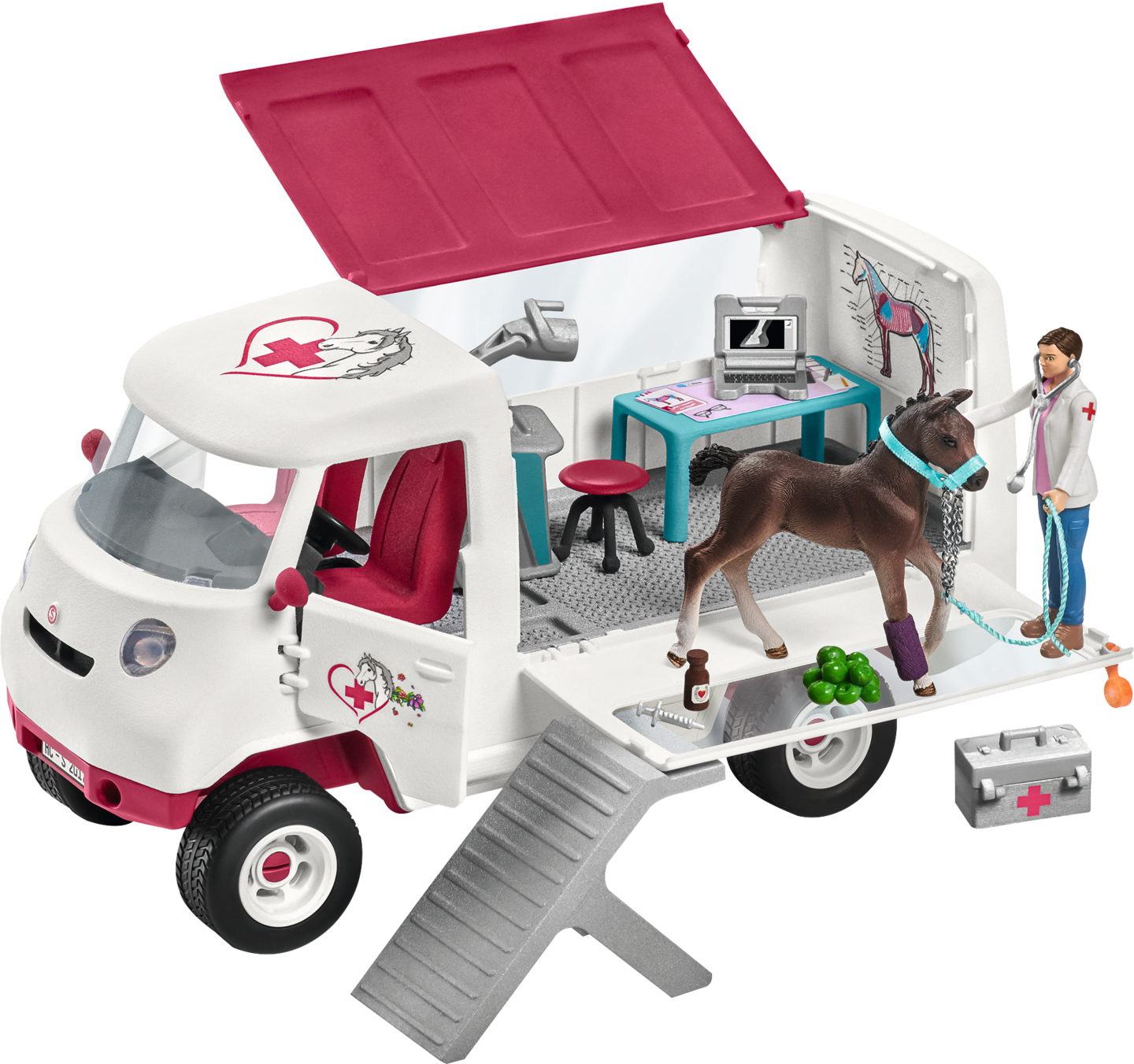 Schleich Eläinlääkäriauto + tarvikkeet