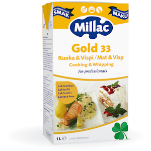 Millac Gold 33 Ruoka & Vispi kasvirasvan ja kerman sekoite 33,5% laktoositon 1l UHT