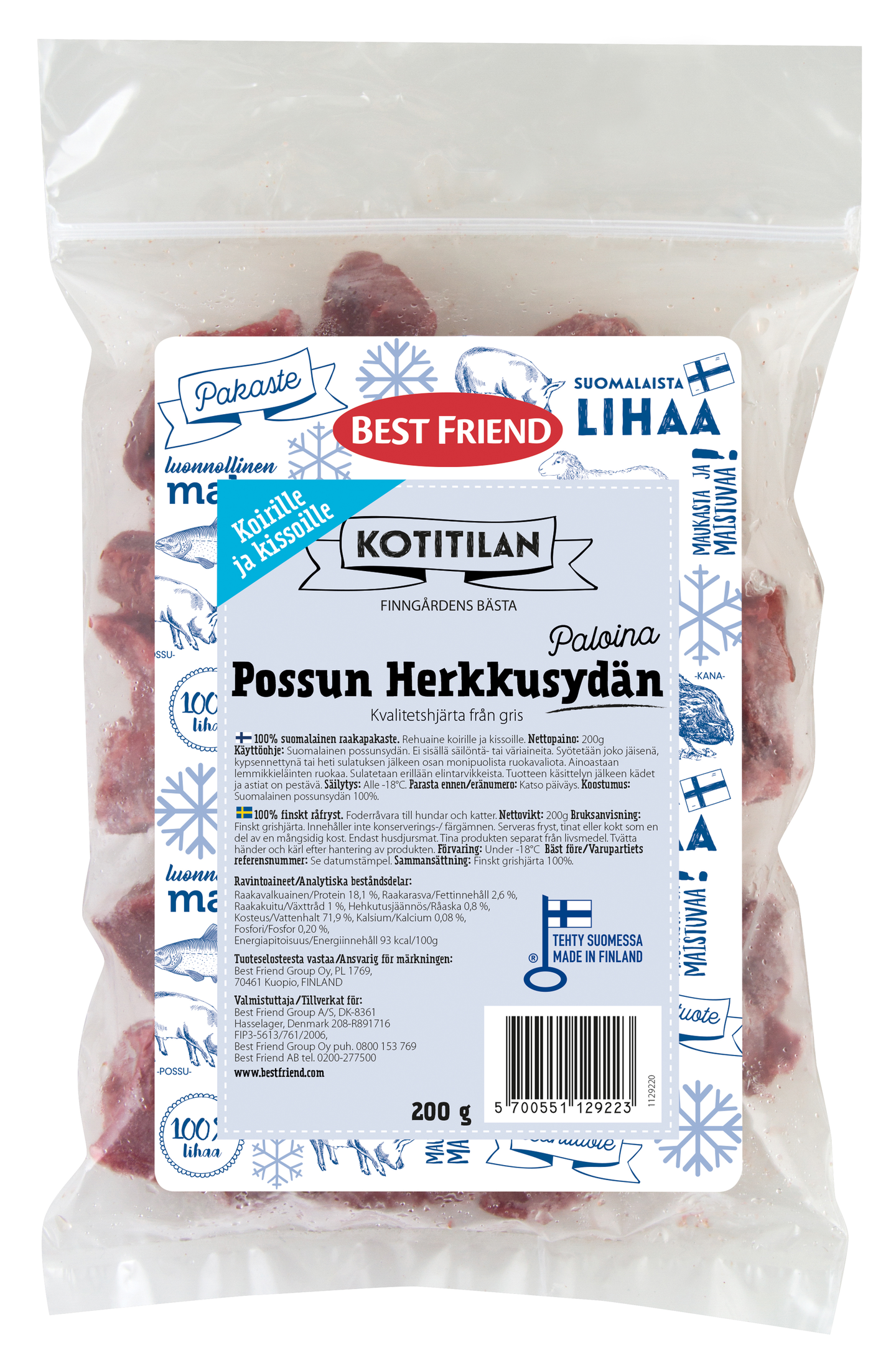 Best Friend Kotitilan possun herkkusydän 200g pakaste