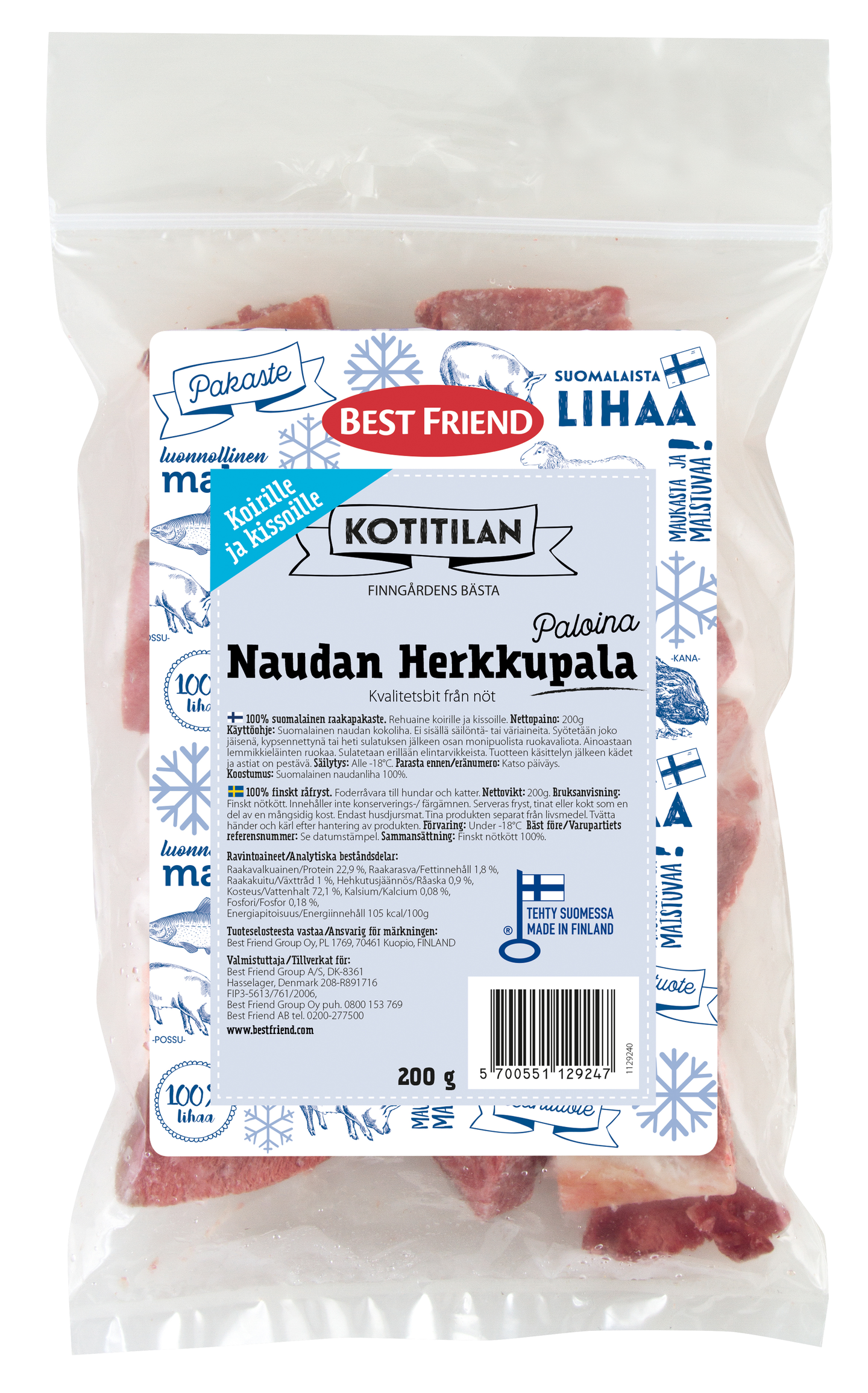 Best Friend Kotitilan naudan herkkupala 200g pakaste