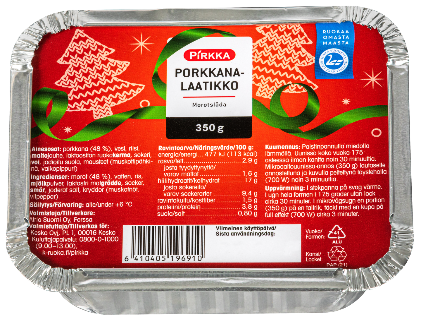 Pirkka porkkanalaatikko 350g