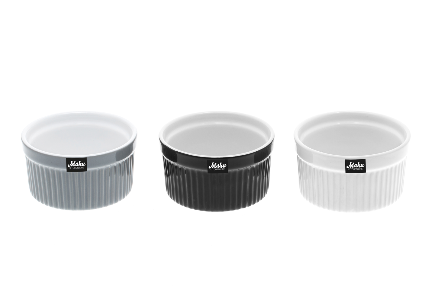 Maku creme brulee vuoka 9x5 cm 200 ml keraaminen värilajitelma valkoinen, harmaa, musta