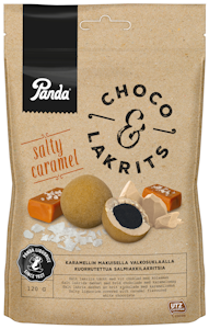 Panda Choco & Lakrits salty caramel karkkipussi 120g