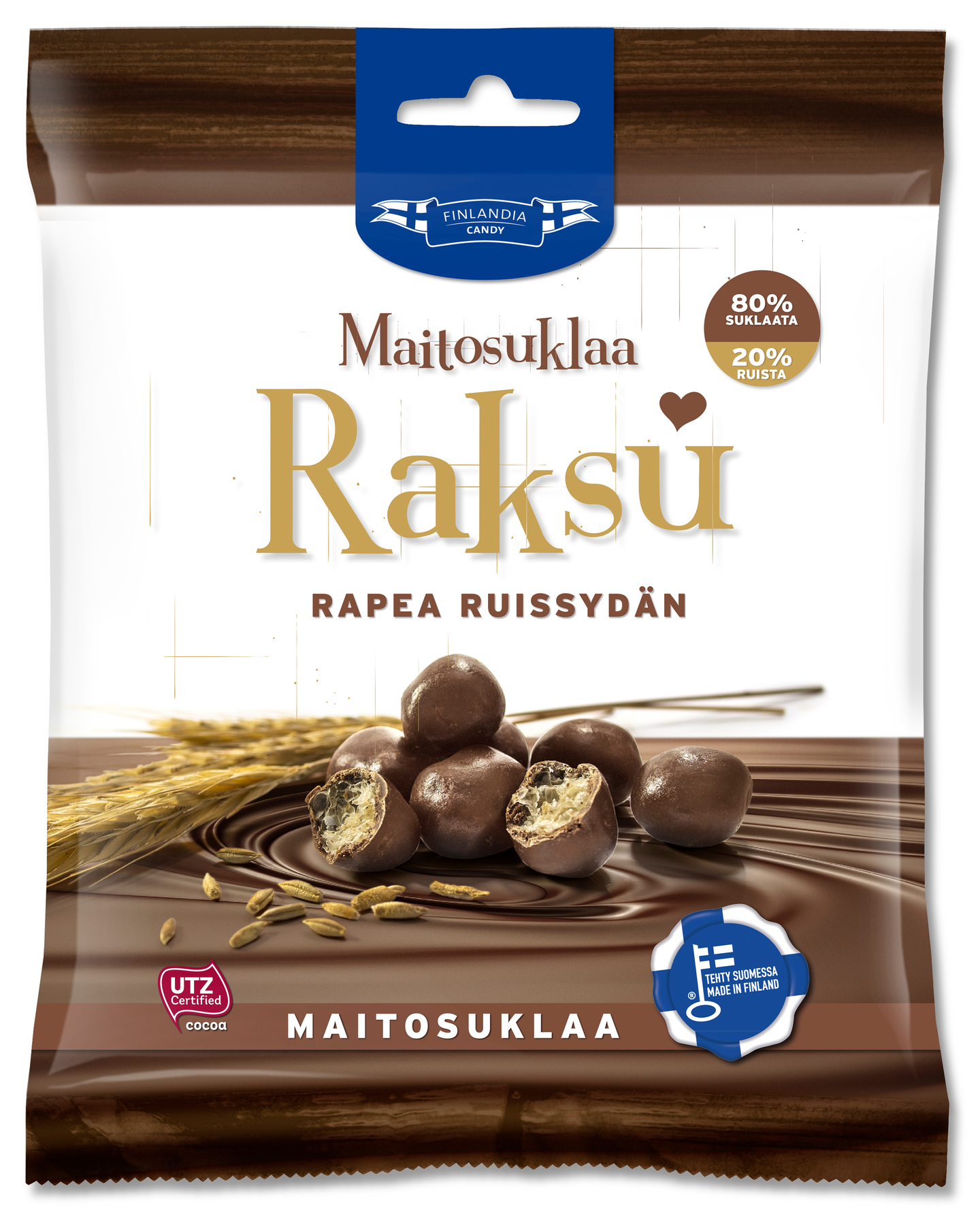 FC 150g Raksu maitosuklaa UTZ