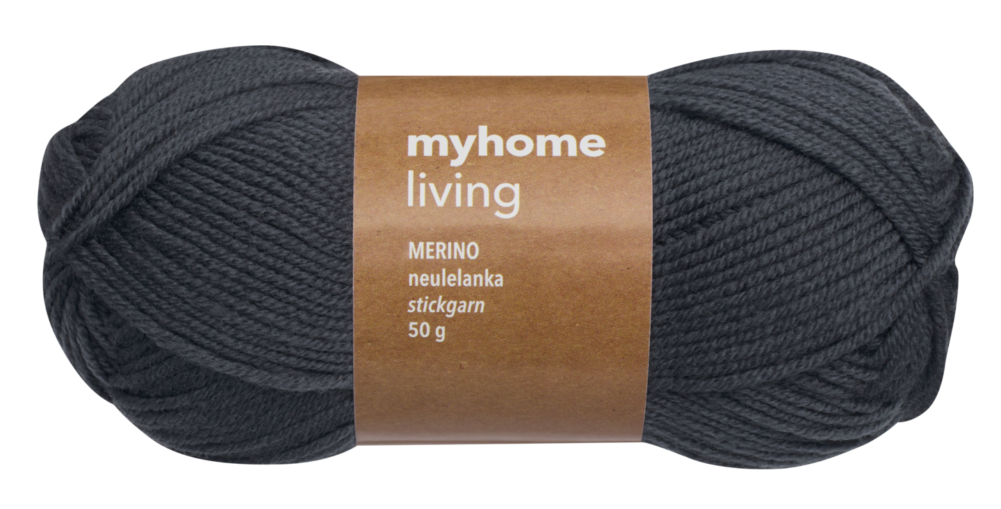 myhome merinovilla lanka 50g 10167 keskiharmaa
