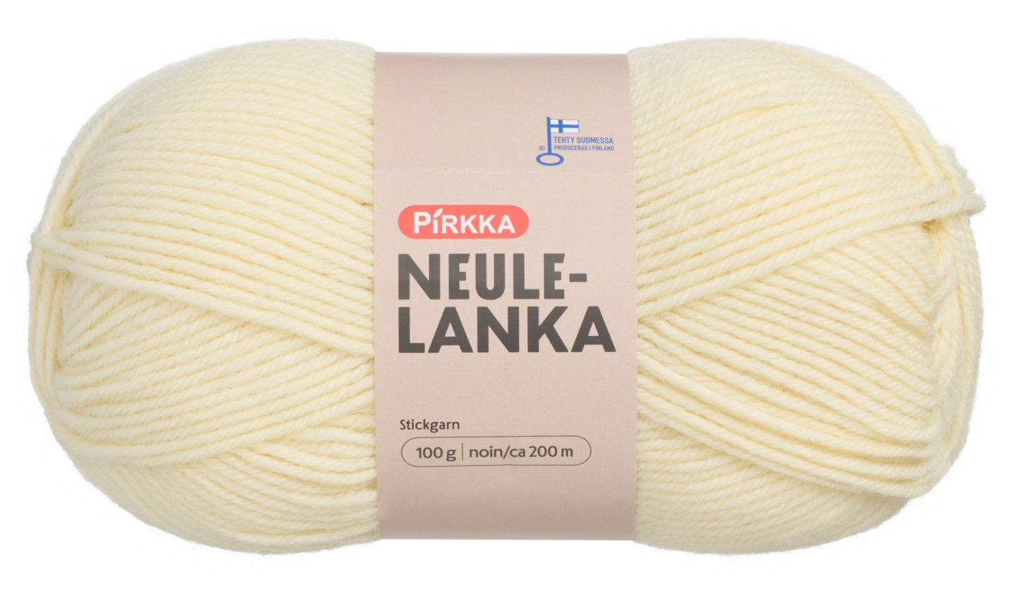 Pirkka neulelanka 100g 010 luonnonvalkoinen