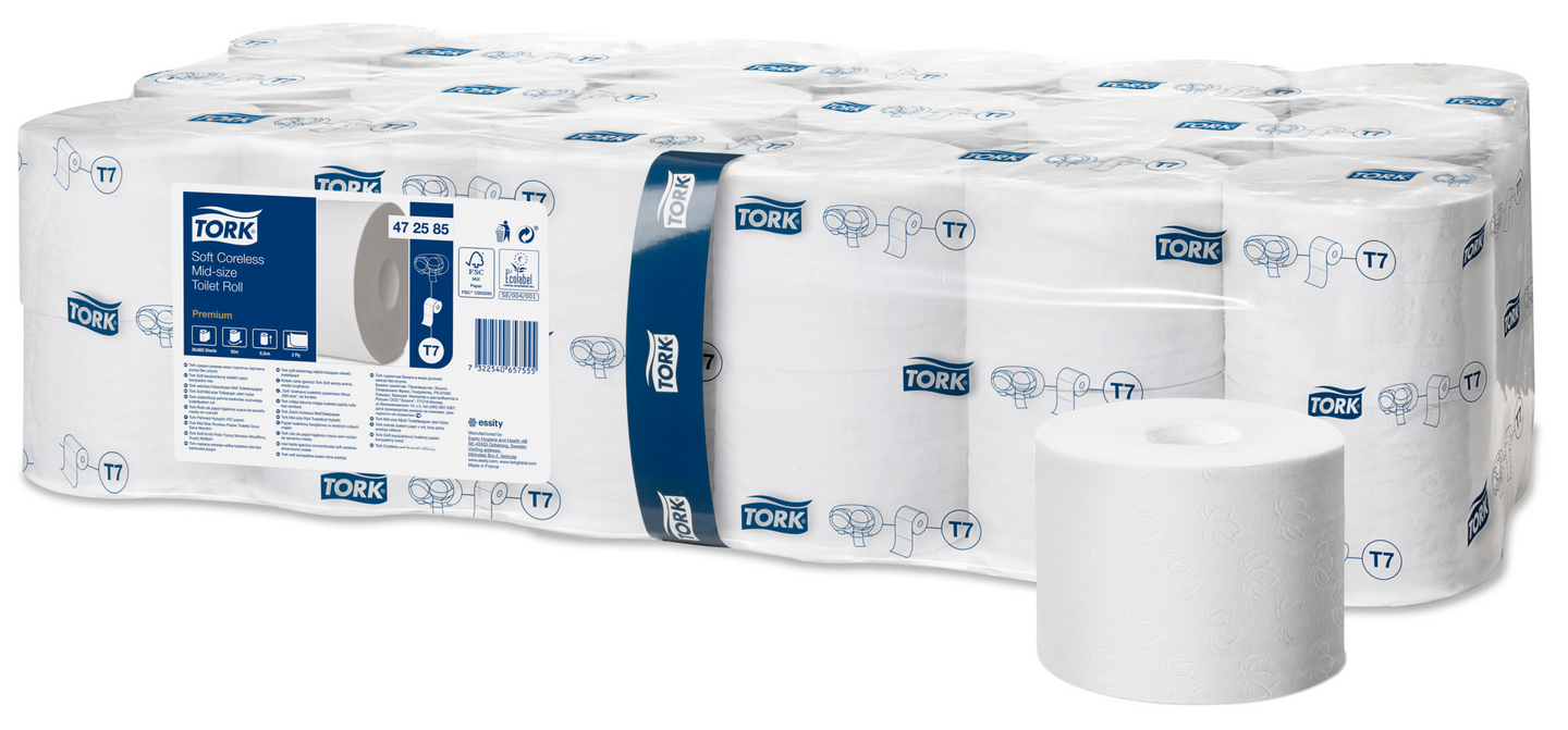 Tork WC-paperi hylsytön soft valkoinen 36x92m premium T7