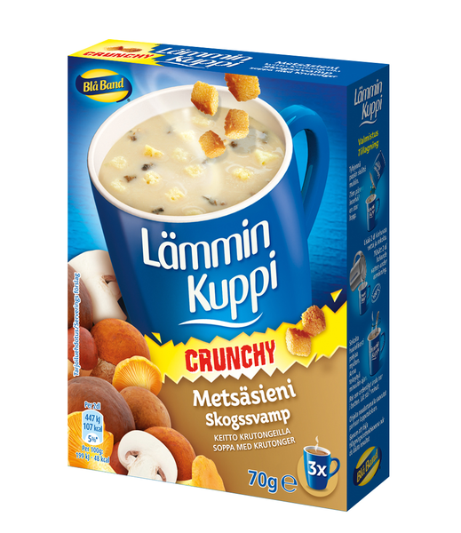 Blå Band Lämmin Kuppi Crunchy metsäsienikeitto krutongeilla 3 x 23,3 g