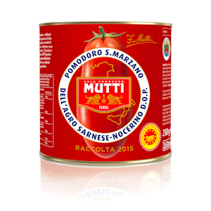 Mutti kokonaiset kuoritut San Marzano -tomaatit 2,5kg/1,625kg