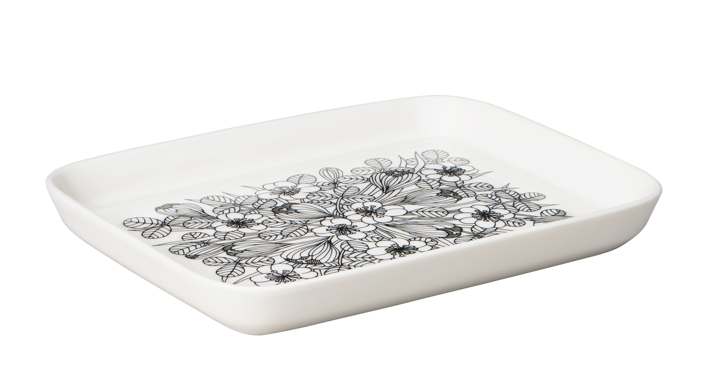 Arabia Krokus lautanen 15 x 19 cm musta