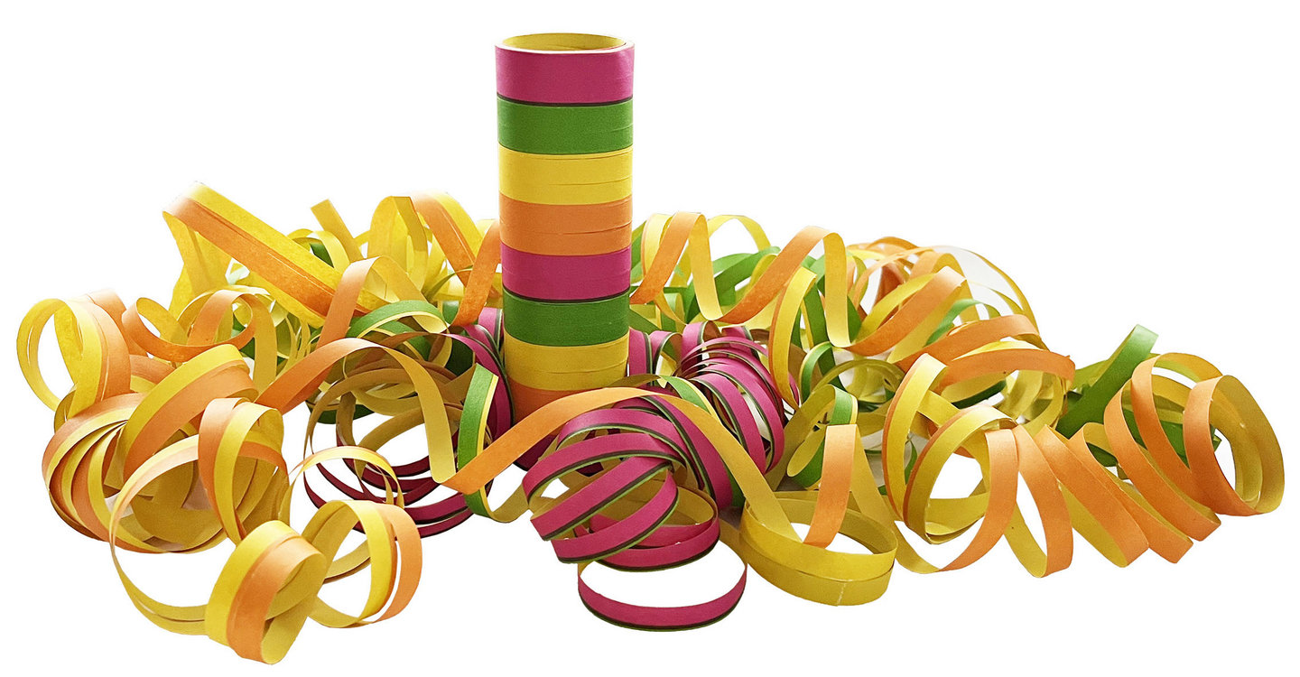 Serpentiini neon-väriraidat 2 rll