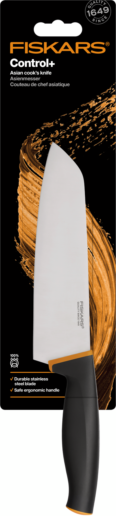 Fiskars Control+ Santoku veitsi