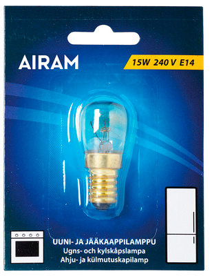 Airam uuni-jääkaappilamppu E14 15W 80lm