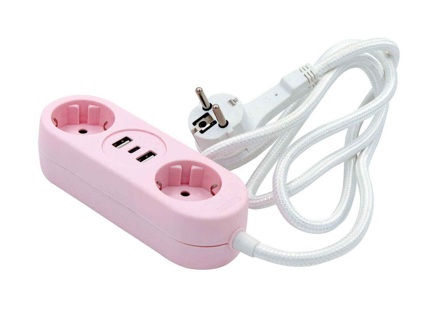 2-os. jatkoj. 3xUSB 1,4m Roosa nauha