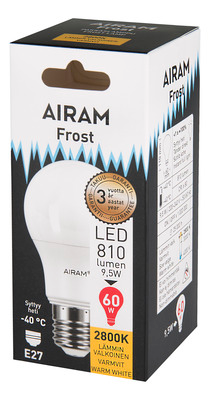 Airam LED pakkaslamppu E27 810lm 827