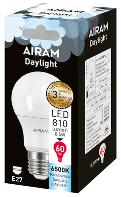 Airam LED daylight E27 840lm 865