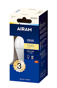 Airam Oiva LED vakio E27 1060lm opaali