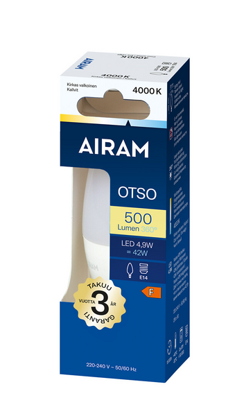 Airam LED kynttilä E14 500lm opal