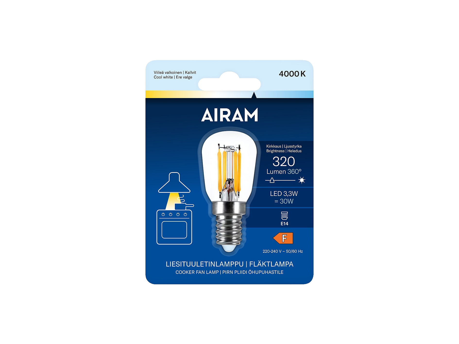 Airam LED kirkas pienkupu E14 4000K 320lm
