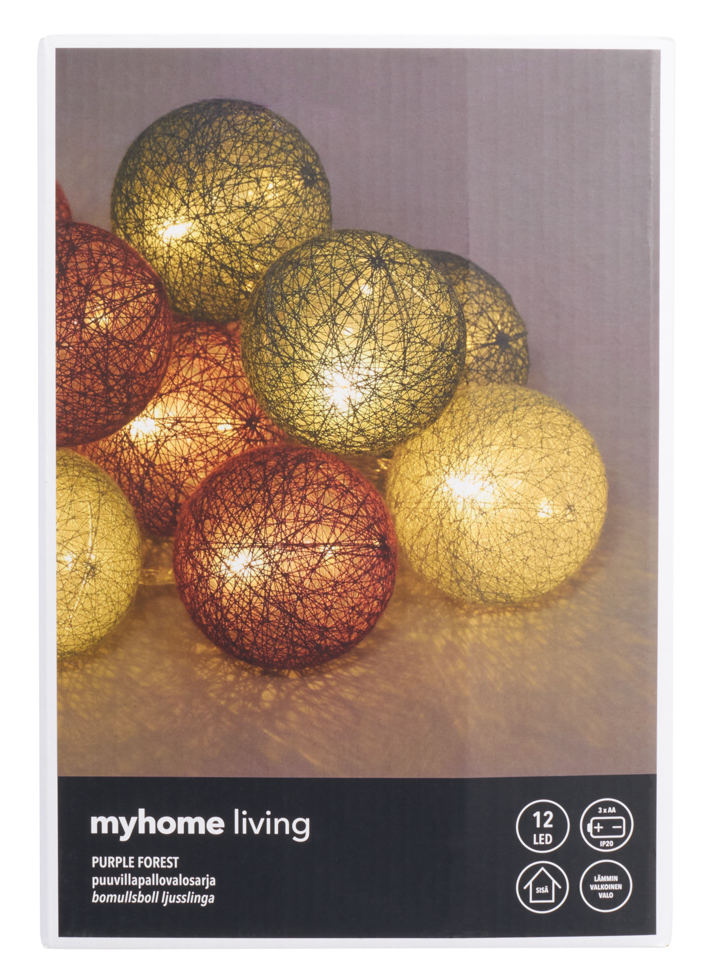 myhome Purple Forest pallovalosarja 12 LED