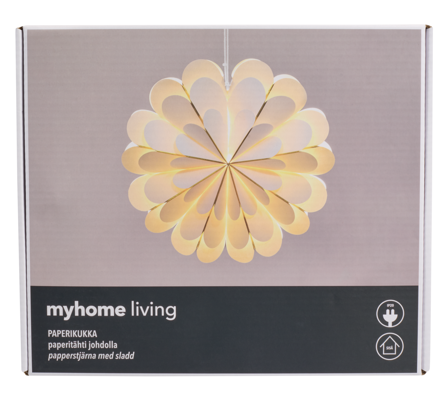 myhome paperikukka 45cm valkoinen