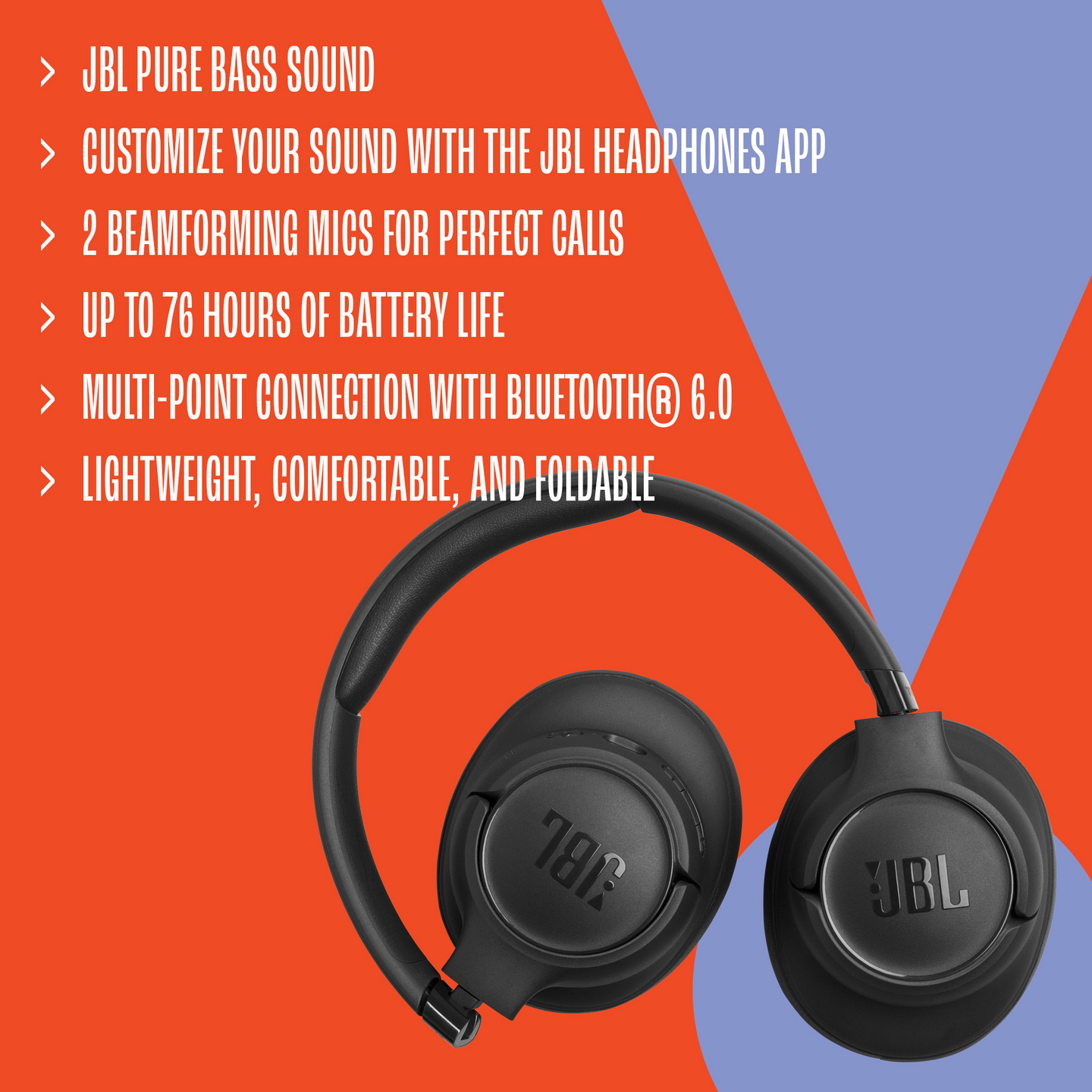 JBL Tune 730BT -langattomat sankakuulokkeet, musta