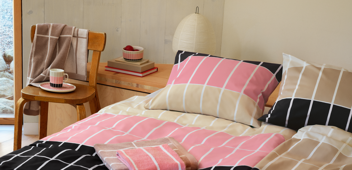 Marimekko Tiiliskivi pussilakanasetti 150x210 cm beige