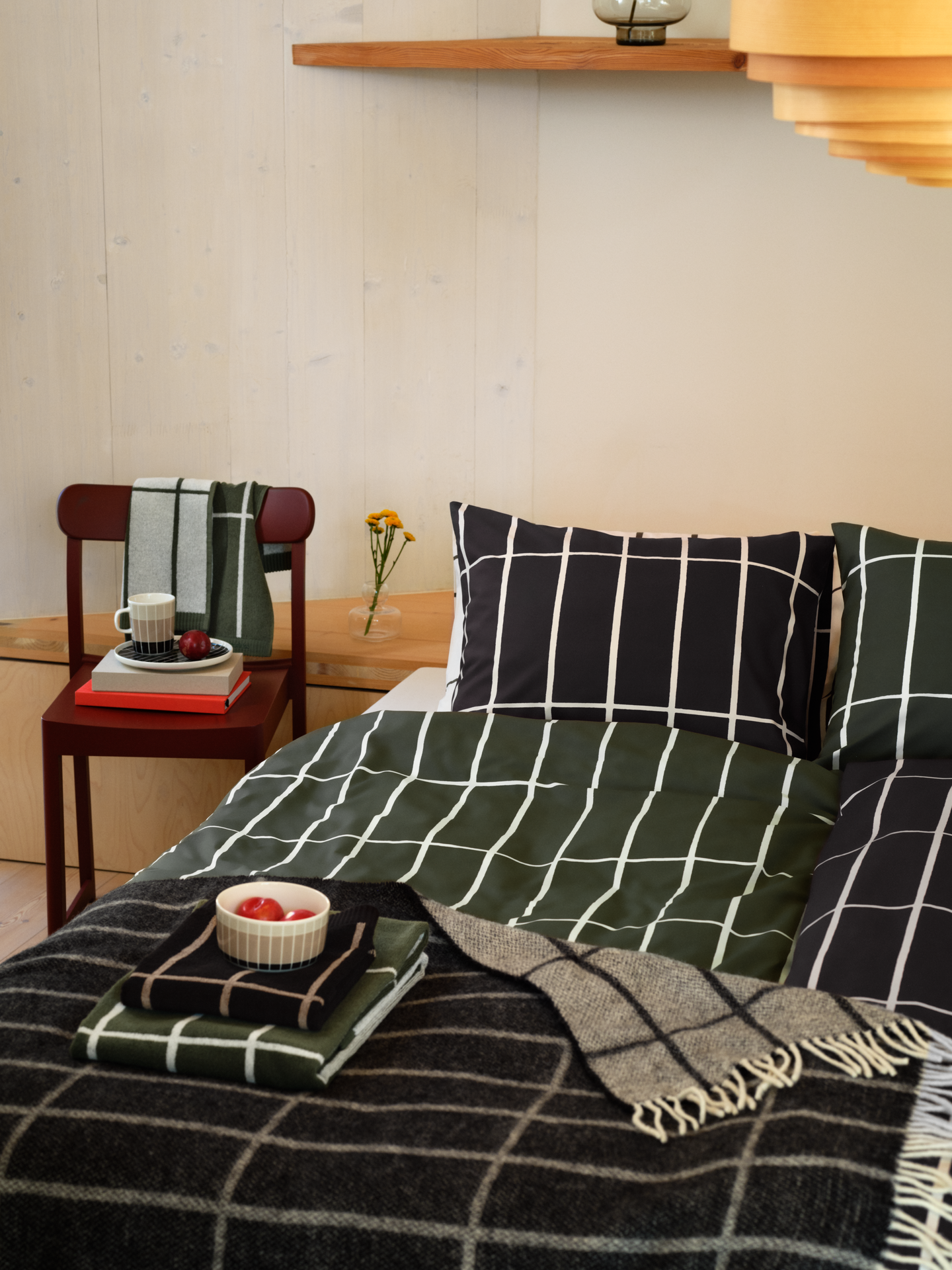 Marimekko Tiiliskivi pussilakanasetti 150x210 cm vihreä