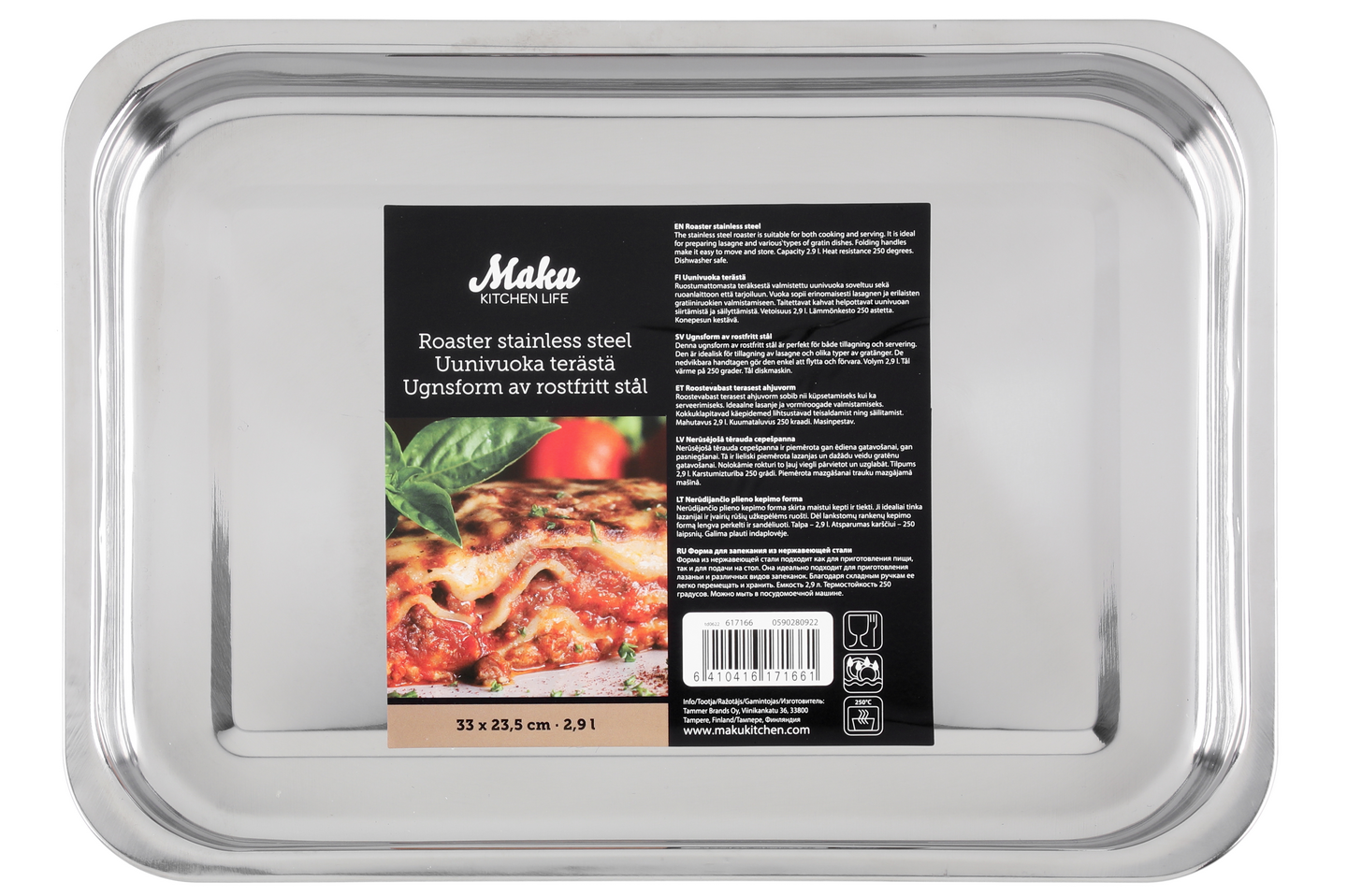 Maku uunivuoka terästä 2,9 l 33 x 23,5 cm