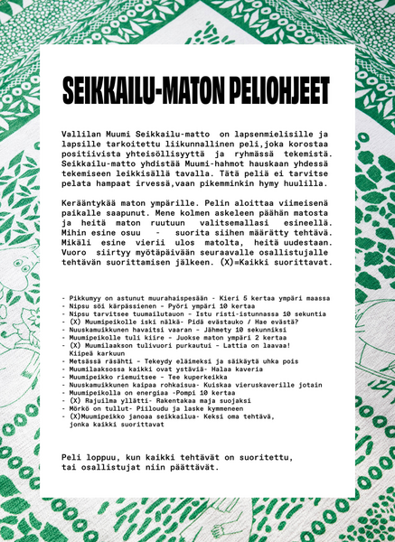 Vallila Muumit Seikkailu matto 140x200 cm vihreä