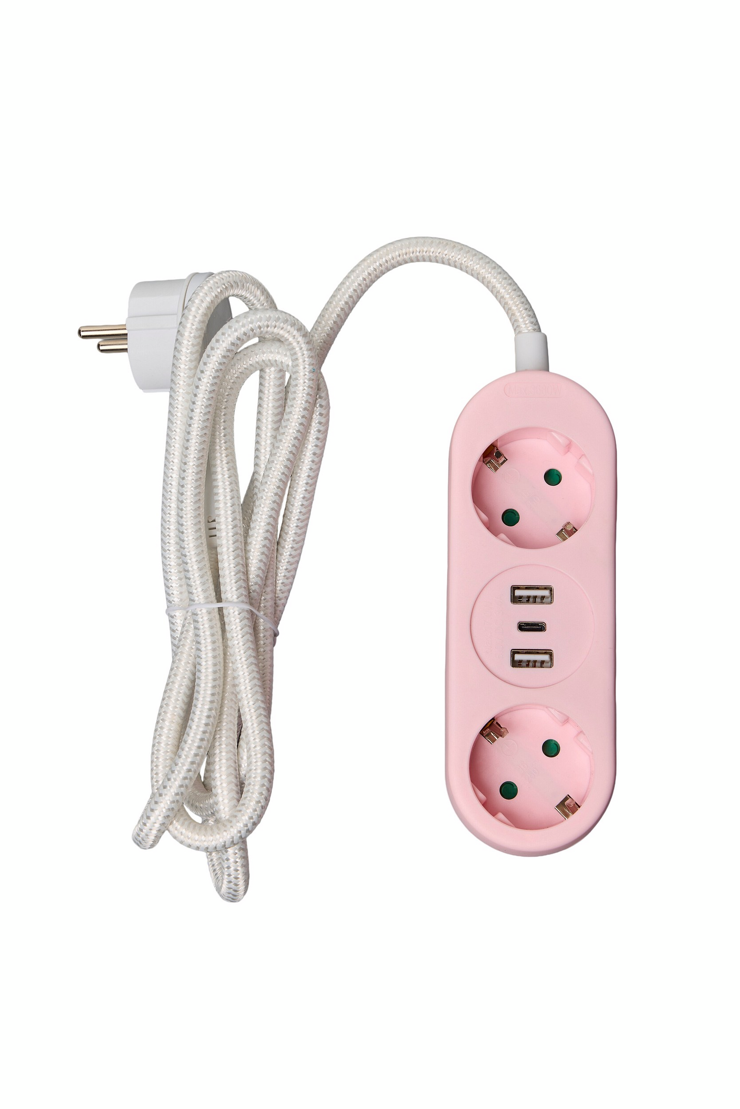 2-os. jatkoj. 3xUSB 1,4m Roosa nauha