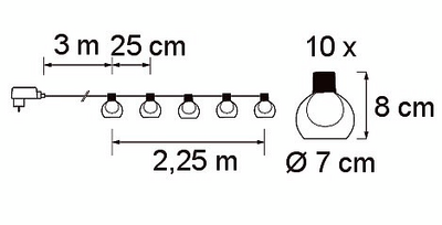 Airam Bubbla Led-valosarja 2,25 m