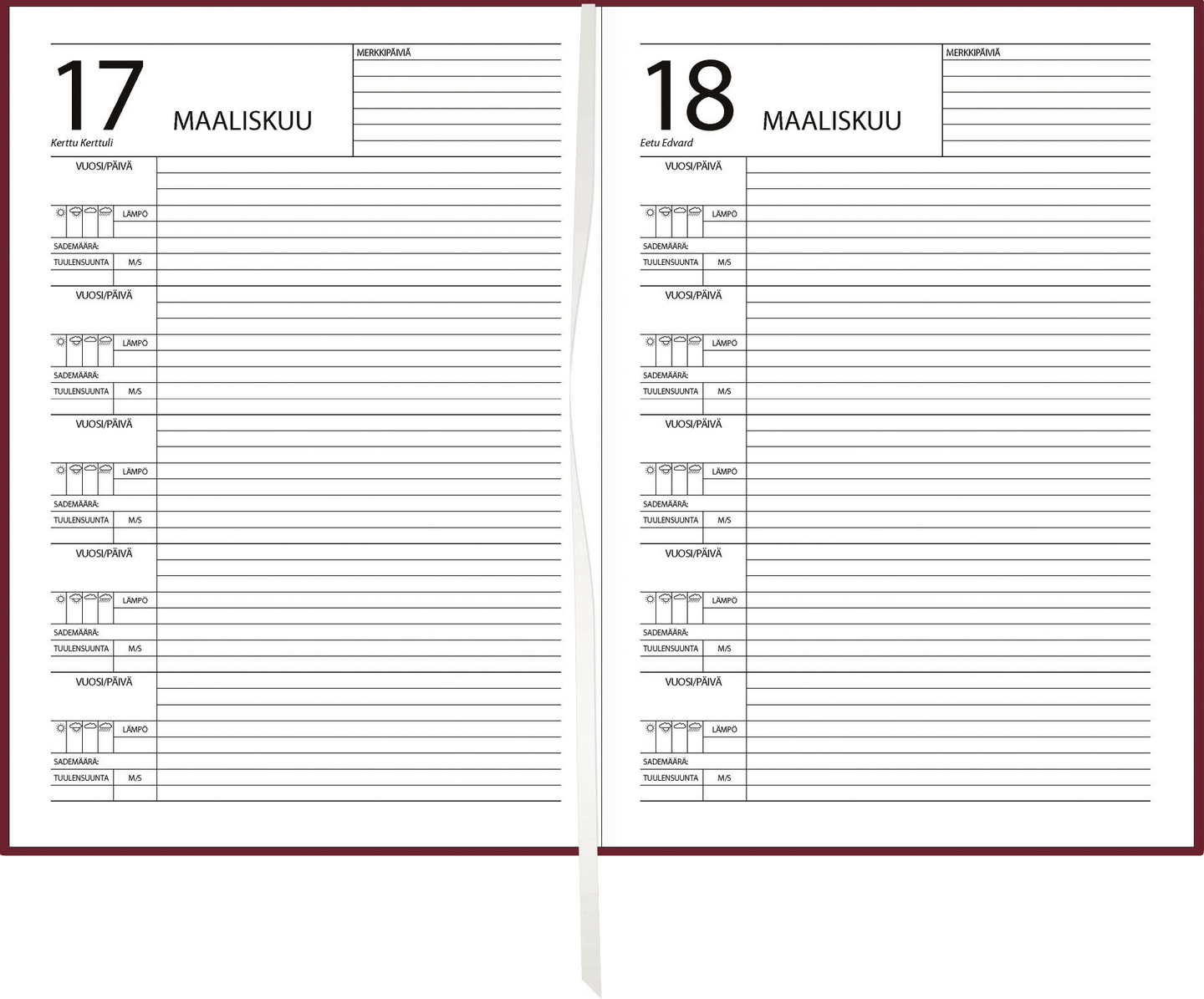 Ajasto, 5 v. pöytäkalenteri A5, päiväämätön harmaa