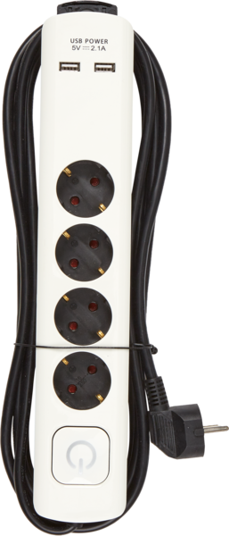 myhome 4-os. jatkojohto + 2 x USB 3 m