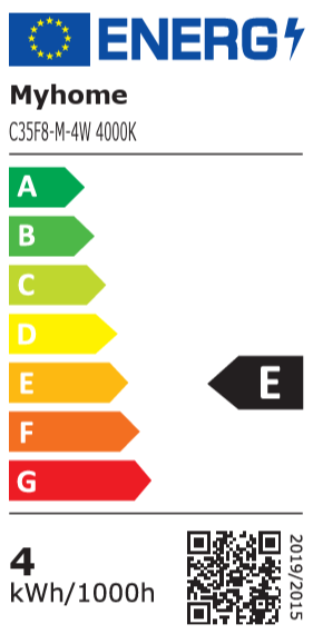myhome kynttilälamppu LED E14 470lm milky 2kpl