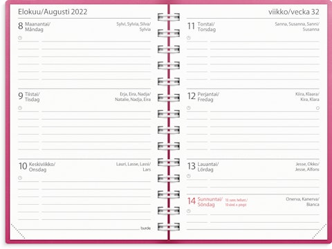 Lukuvuosikalenteri 22-23 Basic roosa