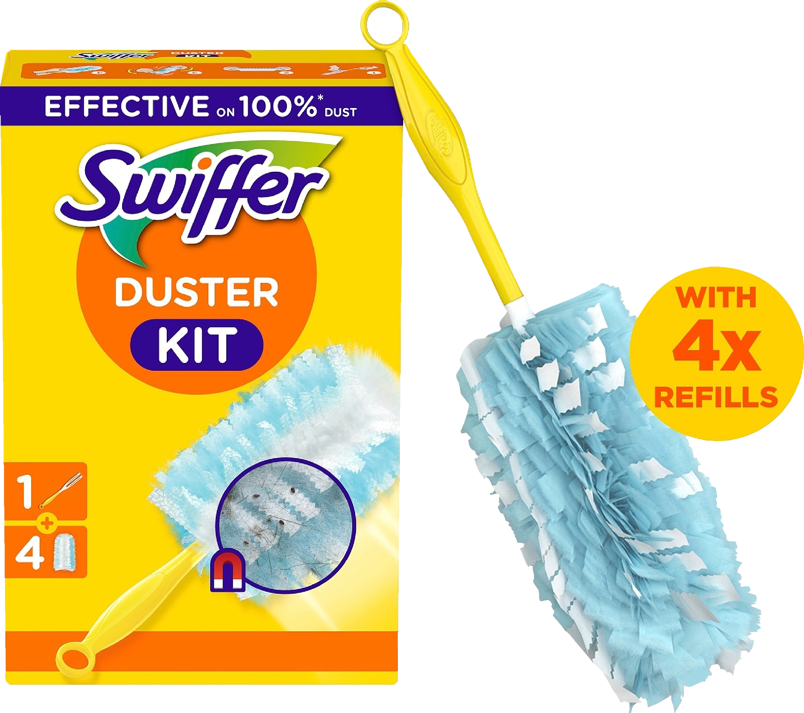 Duster kahva ja 4 pölyhuiskaa