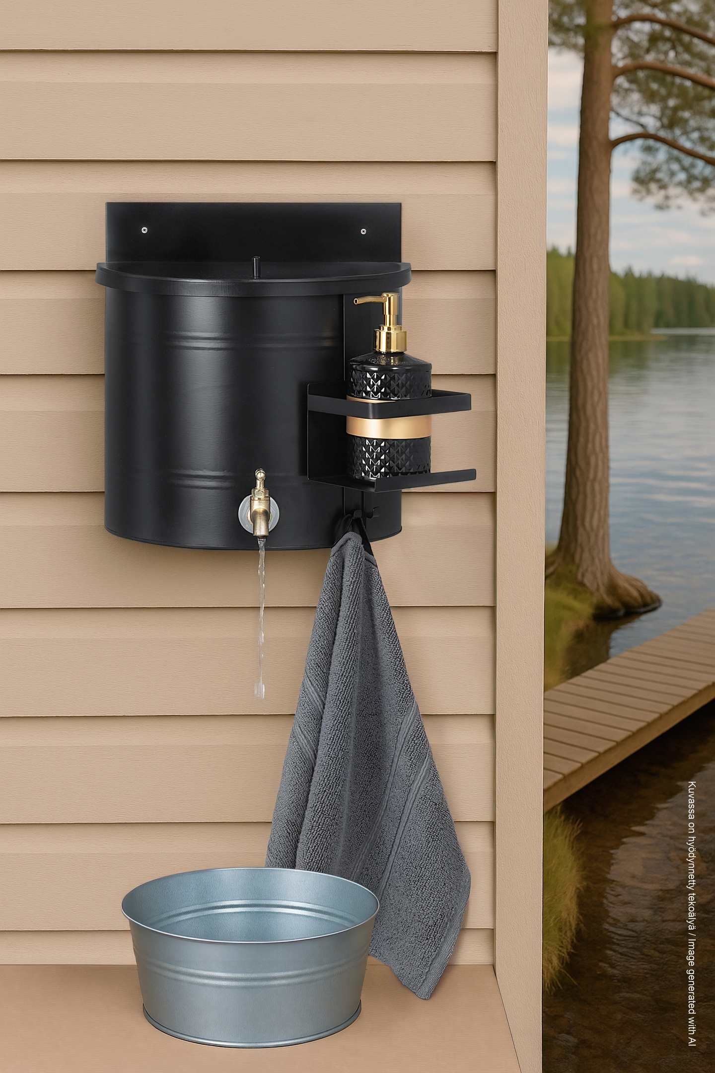 4Living Pesusäiliö 10 l musta