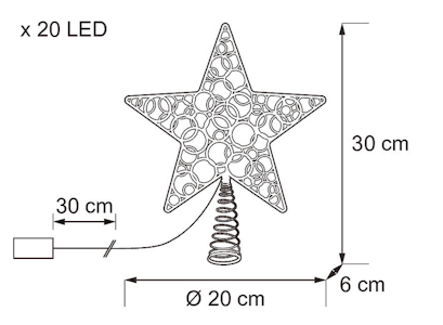 Airam Lucia 20cm LED-tähti kulta b/o