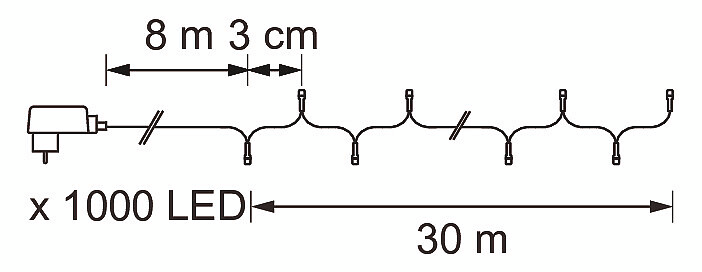 Airam Välke LED-valosarja 1000 LED IP44