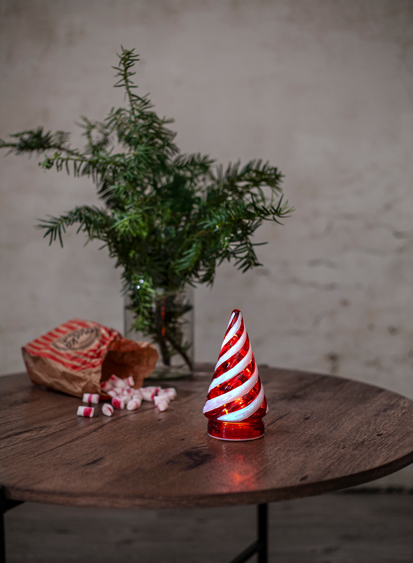 Star Trading Candy Tree lasikuusi 16 cm punainen