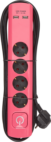 myhome 4-os. jatkojohto + 2 x USB 3 m