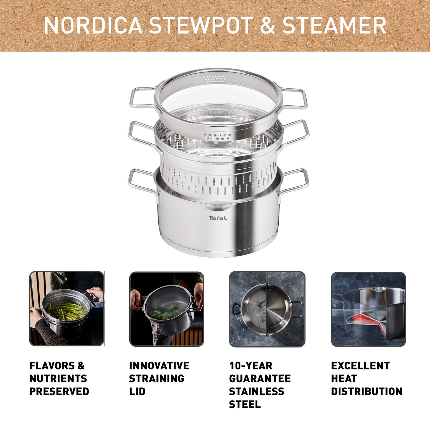 Tefal Nordica höyrykattila 24 cm/4,8 l