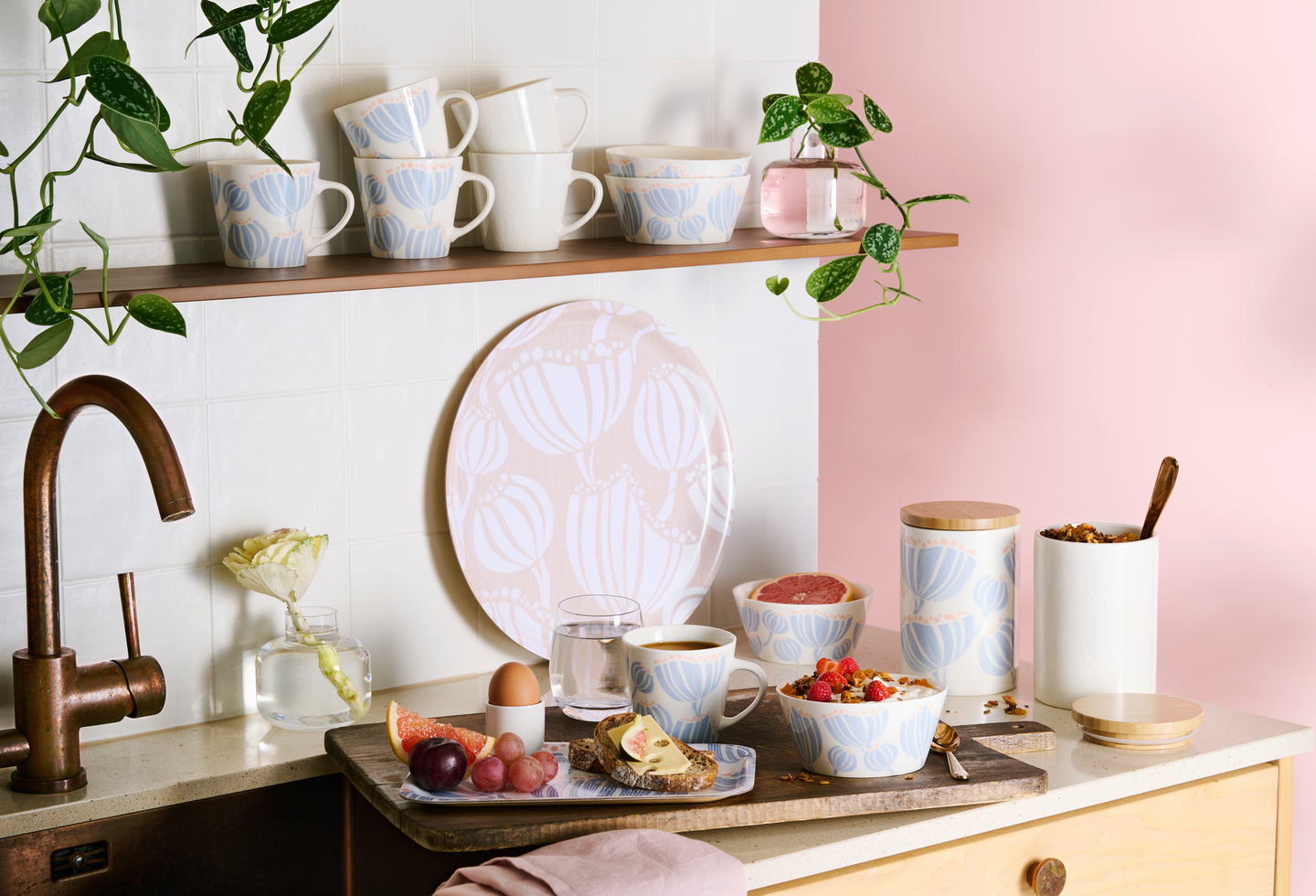 myhome keraaminen purkki Uni 10 x 15 cm/ 980 ml sininen